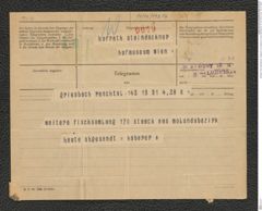 Nachlass Franz Steindachner, Telegramm von Haberer an Franz Steindachner (31.08.1912), Inv.Nr. 193.16, Seite 1